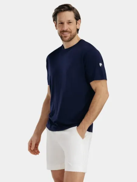 Bilde av WoolLand Kvina t-shirt man Blue Ink